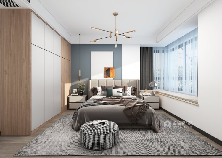 128平翰林公馆现代风格-卧室效果图及设计说明