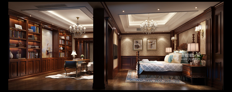 330平南山府美式风格-卧室效果图及设计说明