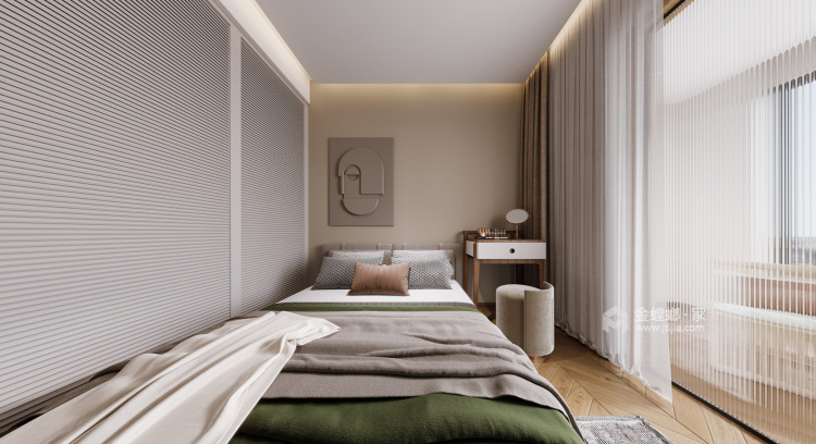 142平金尊府现代风格-卧室效果图及设计说明
