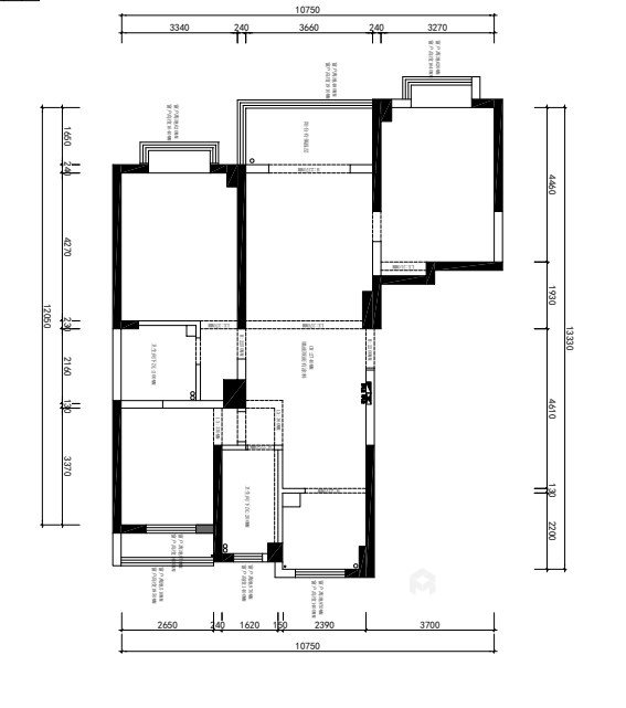 140平杰仕豪庭新中式风格-业主需求&原始结构图