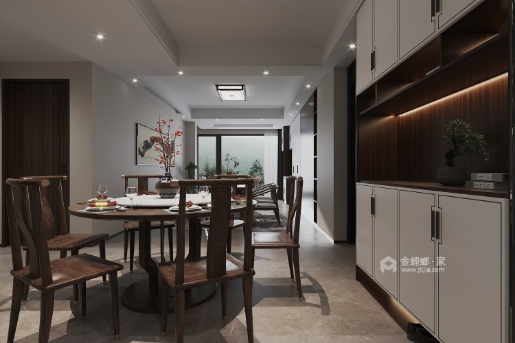 140平杰仕豪庭新中式风格-餐厅效果图及设计说明