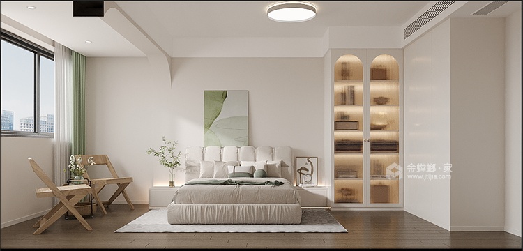 92平清溪路现代风格-奶油系空间-卧室效果图及设计说明