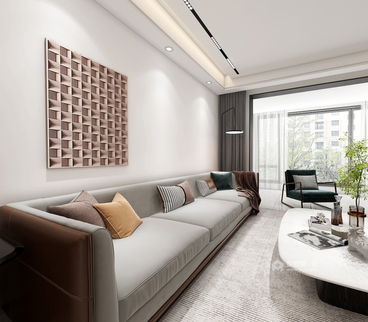 123平天悦南湖现代风格-客厅效果图及设计说明