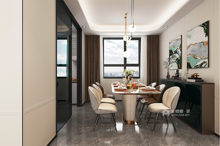 178平帝庭现代风格-高品质的生活方式-餐厅效果图及设计说明