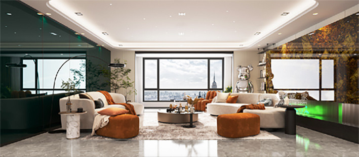 178平帝庭现代风格-高品质的生活方式-客厅效果图及设计说明