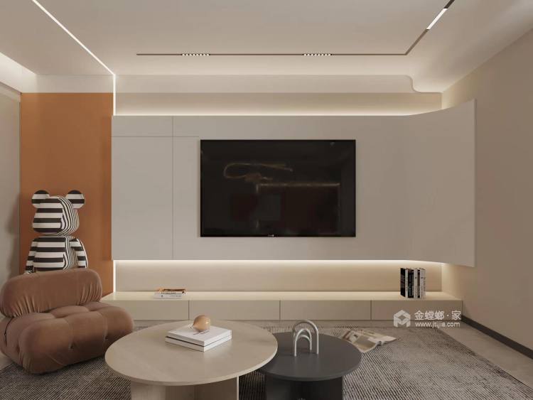 125平锦西御府现代风格-客厅效果图及设计说明