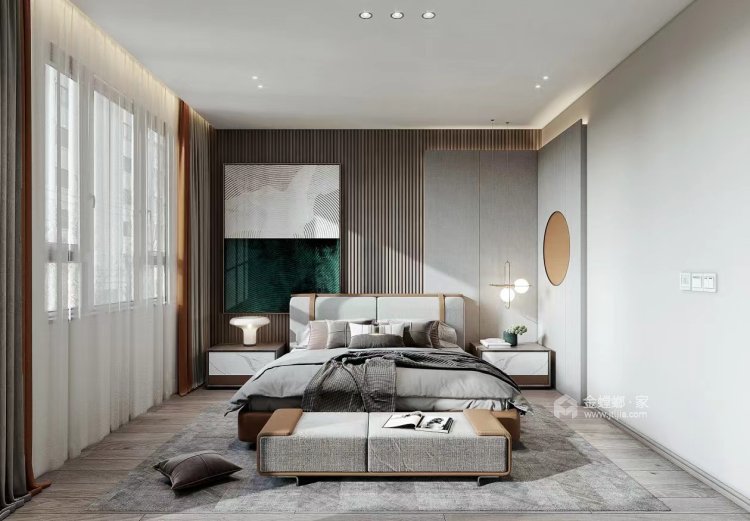 125平锦西御府现代风格-卧室效果图及设计说明