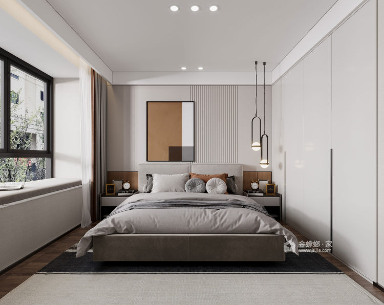 143平天元锦都上城现代风格-家的 “ 舒适区 ”-卧室效果图及设计说明