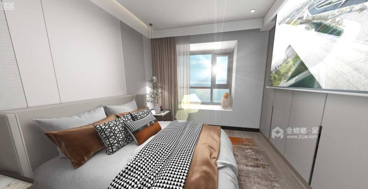 126平观江府现代风格-卧室效果图及设计说明