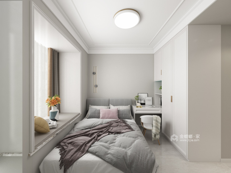 168平水景苑北欧风格-融于现代空间里的丰盈与优雅-卧室效果图及设计说明