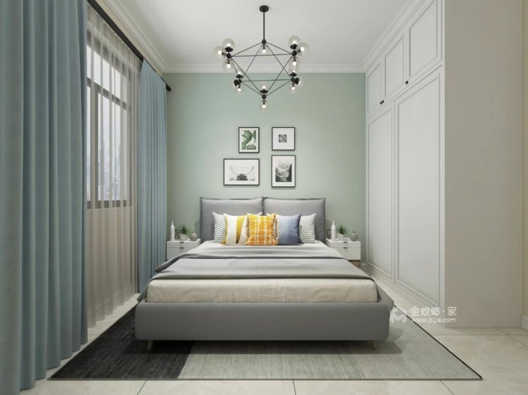 108平航美智慧城现代风格-宁静而充满活力-卧室效果图及设计说明