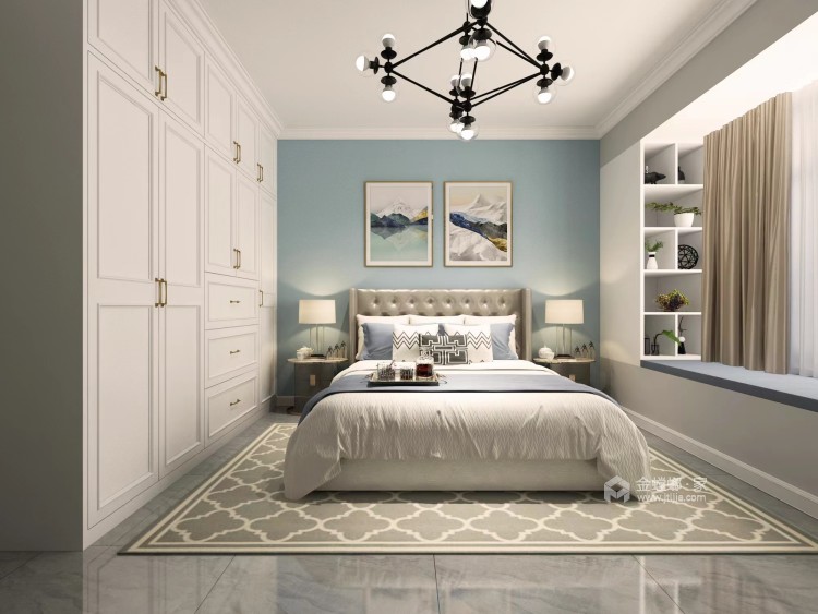 108平航美智慧城现代风格-宁静而充满活力-卧室效果图及设计说明