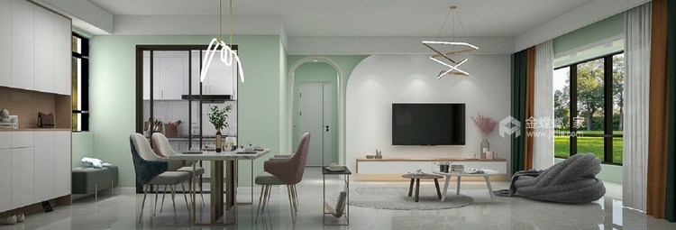 113平融侨雅筑北欧风格-活力感满足-客厅效果图及设计说明