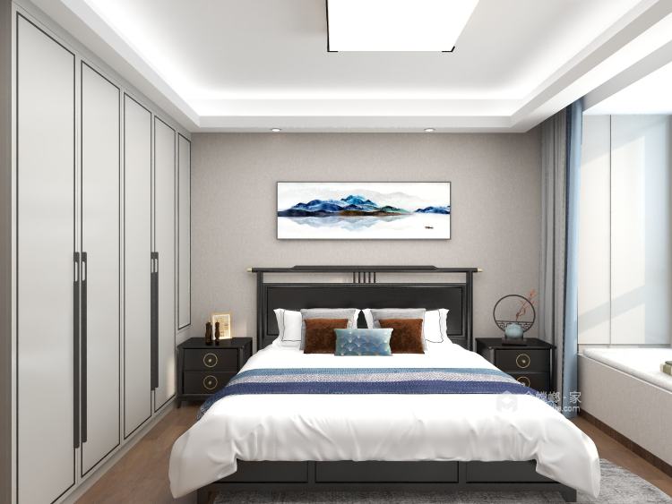 143平天阅湖滨新中式风格-卧室效果图及设计说明