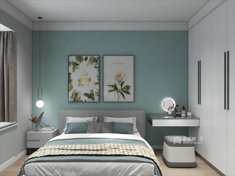92平桃园小区北欧风格-卧室效果图及设计说明