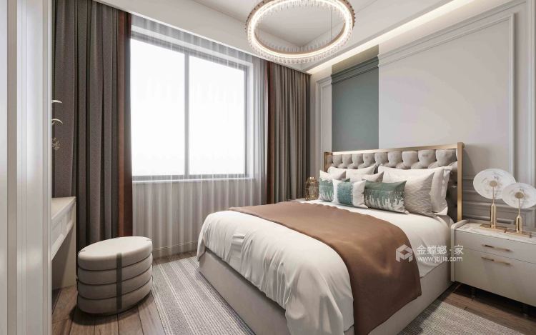 160平翡翠国际轻奢风格-卧室效果图及设计说明