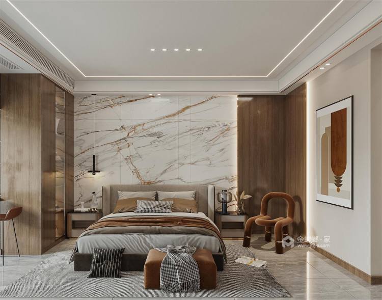 122平海云墅新中式风格-卧室效果图及设计说明