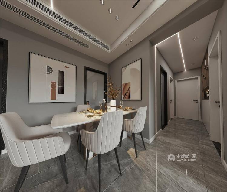 100平悦邛海现代风格-餐厅效果图及设计说明
