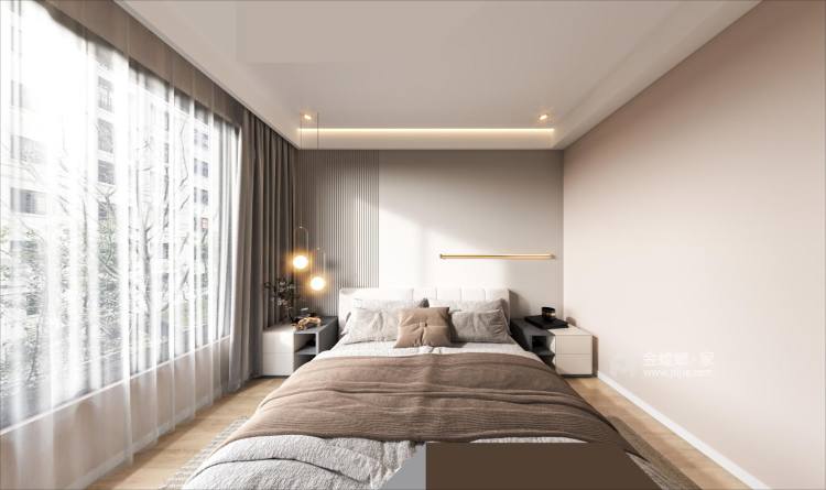100平悦邛海现代风格-卧室效果图及设计说明