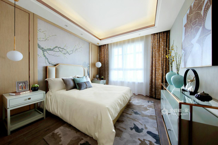 208平邦泰花园新中式风格-卧室效果图及设计说明