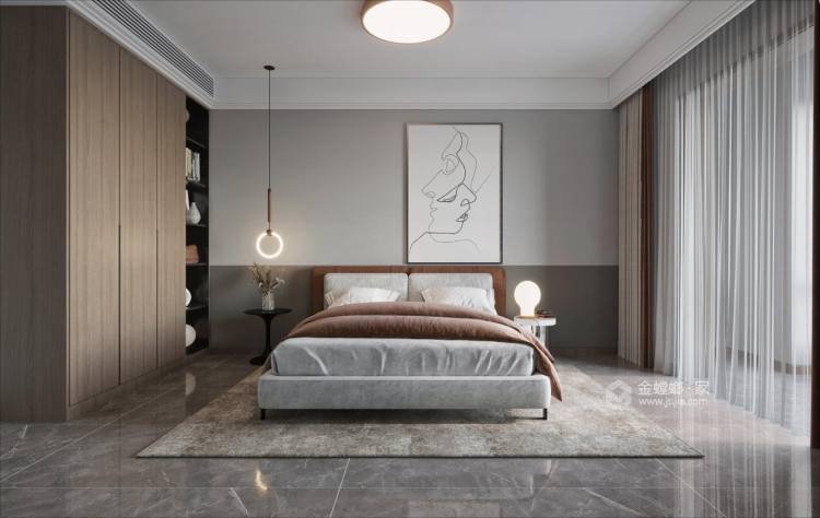 132平紫云台现代风格-卧室效果图及设计说明