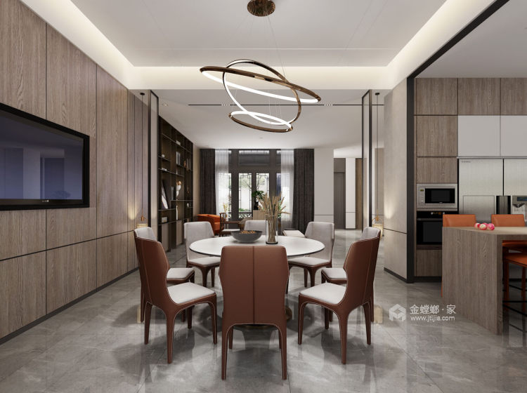 700平桃花源新中式风格-餐厅效果图及设计说明