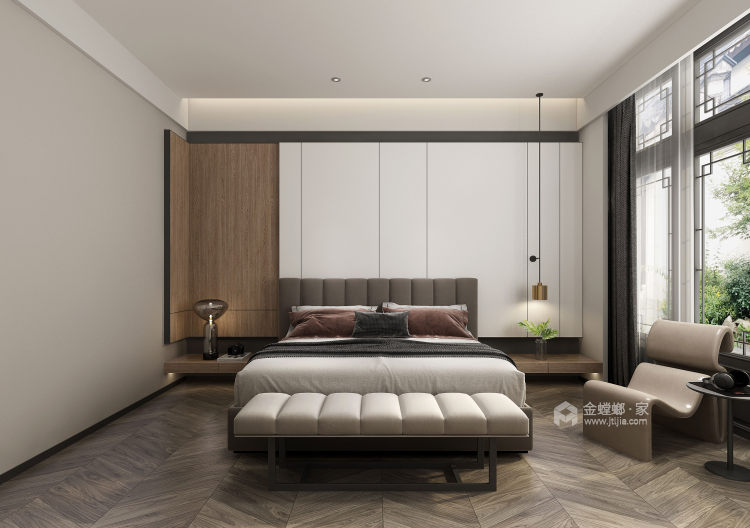 700平桃花源新中式风格-卧室效果图及设计说明