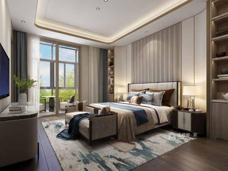 500平雍景湾新中式风格-卧室效果图及设计说明