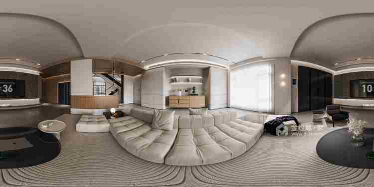 310平自建别墅现代风格-复式空间的现代演绎-空间效果图