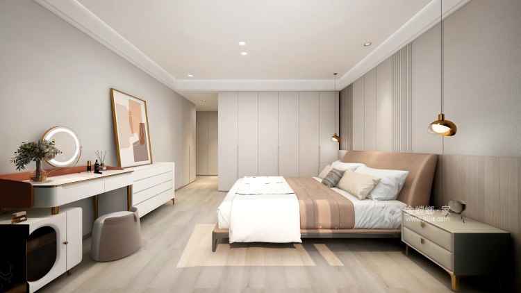 160平招商公园现代风格-卧室效果图及设计说明