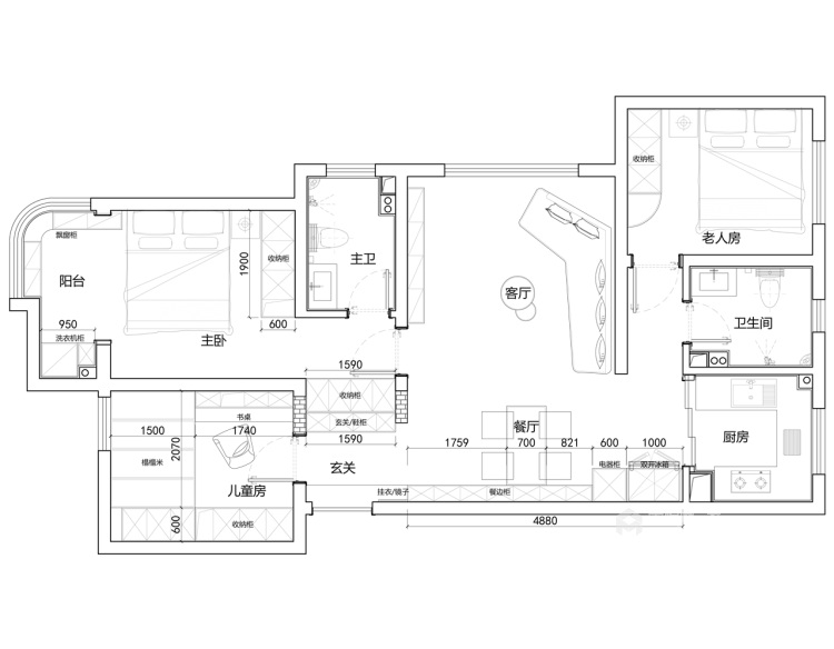 136平东城悦府现代风格-平面设计图及设计说明