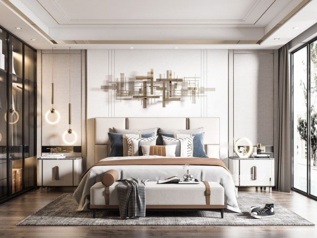 126.4平乐汇城现代风格-卧室效果图及设计说明