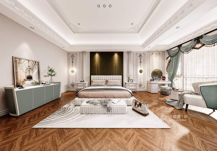 1000平金麟湾法式风格-每一个全案，都是私人订制-卧室效果图及设计说明
