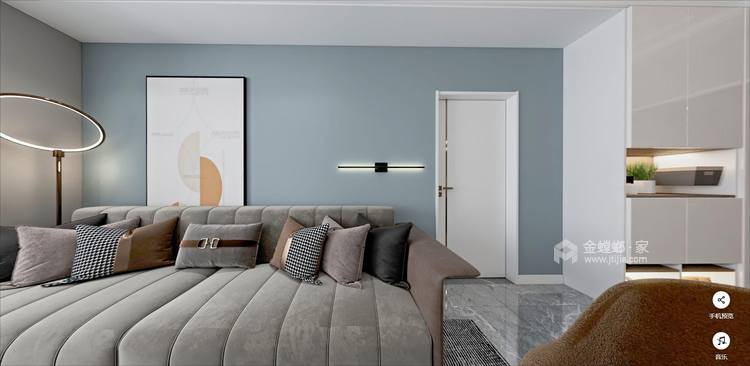 105平高枧家园轻奢风格-客厅效果图及设计说明