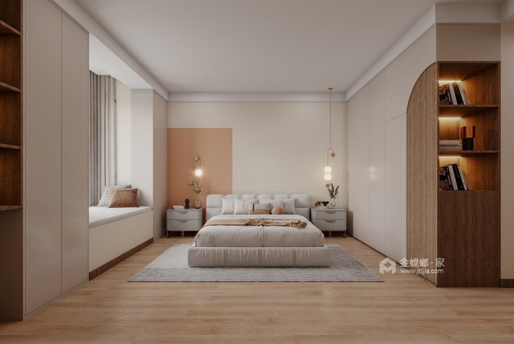 128平高尔夫花园现代风格-卧室效果图及设计说明