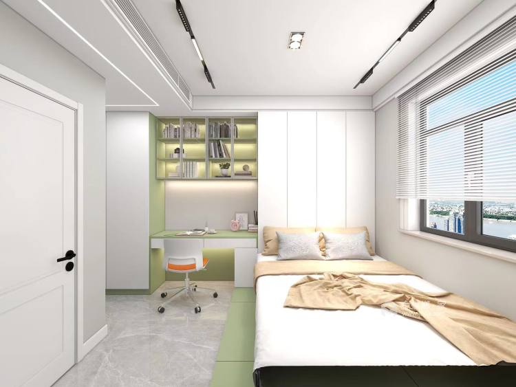 130平水岸雁栖现代风格-卧室效果图及设计说明