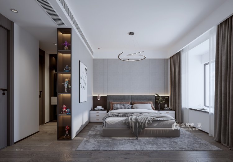 136平红橡世家现代风格-清爽大气 不失高级感的生活-卧室效果图及设计说明