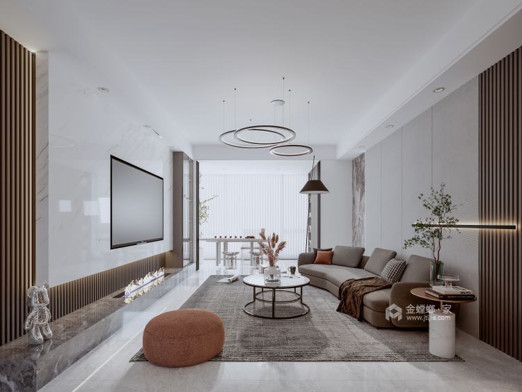 136平红橡世家现代风格-清爽大气 不失高级感的生活-客厅效果图及设计说明