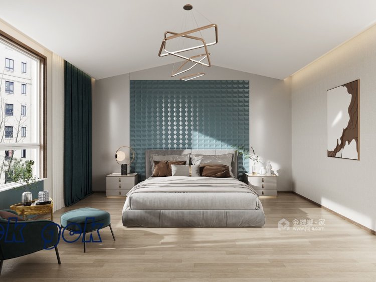 600平领秀新硅谷现代风格-卧室效果图及设计说明