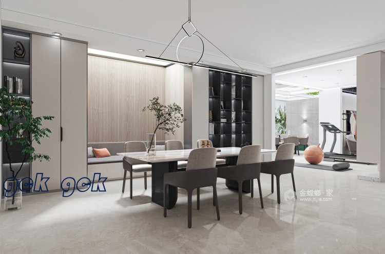 600平领秀新硅谷现代风格-客厅效果图及设计说明