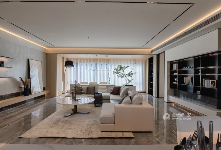 143平合创铂悦府现代风格-客厅效果图及设计说明