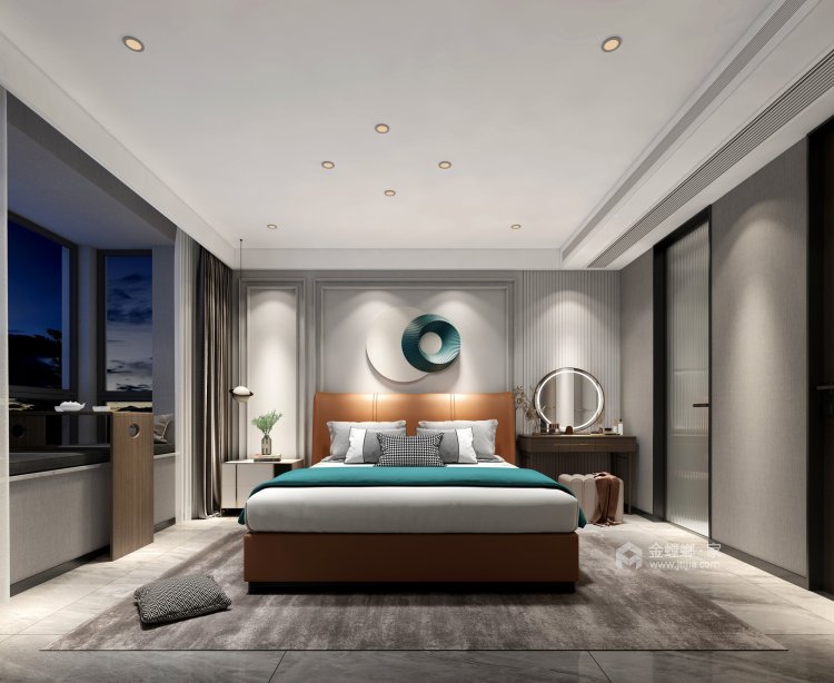 140平金水湾现代风格-简单大气不失风格-卧室效果图及设计说明