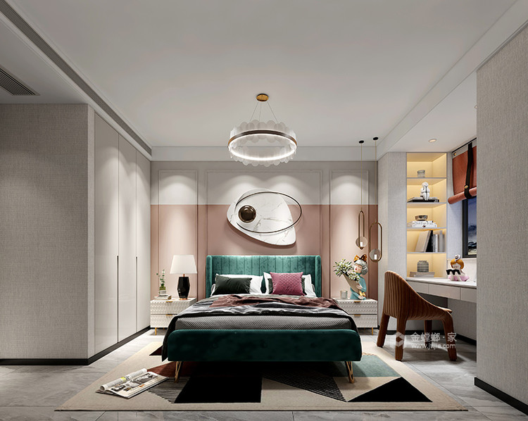 140平金水湾现代风格-简单大气不失风格-卧室效果图及设计说明