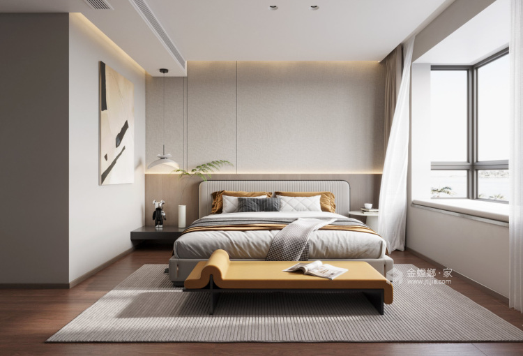 145平龙湖天街现代风格-卧室效果图及设计说明