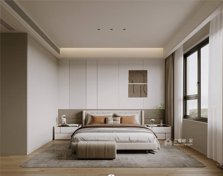 120平绿城现代风格-奶油轻奢-卧室效果图及设计说明