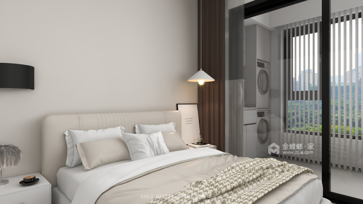 75平康城一品现代风格-奶油风，清雅且温馨的浪漫-卧室效果图及设计说明