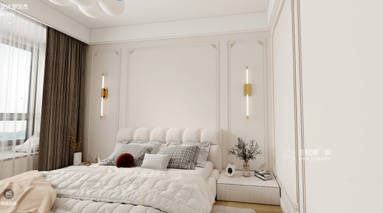 95平润峨眉法式风格-卧室效果图及设计说明