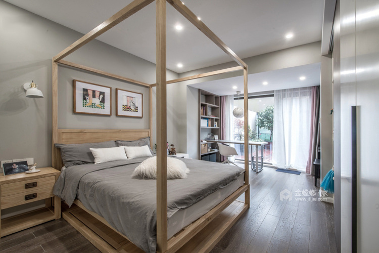 130平都市花园现代风格-减法生活-卧室效果图及设计说明