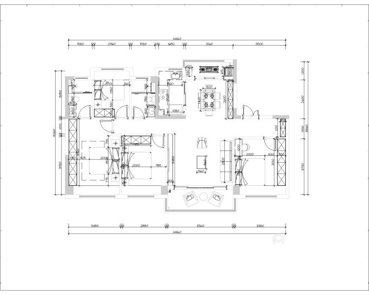 134平碧桂园凤凰城轻奢风格-有质感的家-平面布置图
