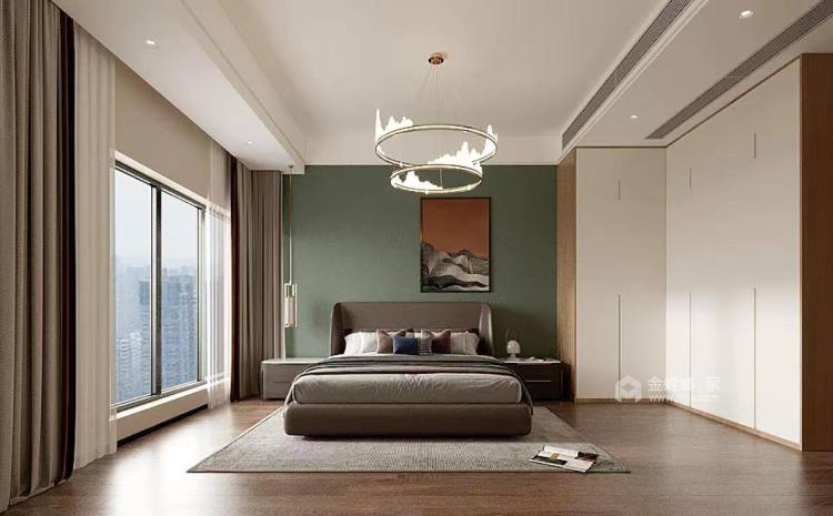 115平滨河湾新中式风格-卧室效果图及设计说明